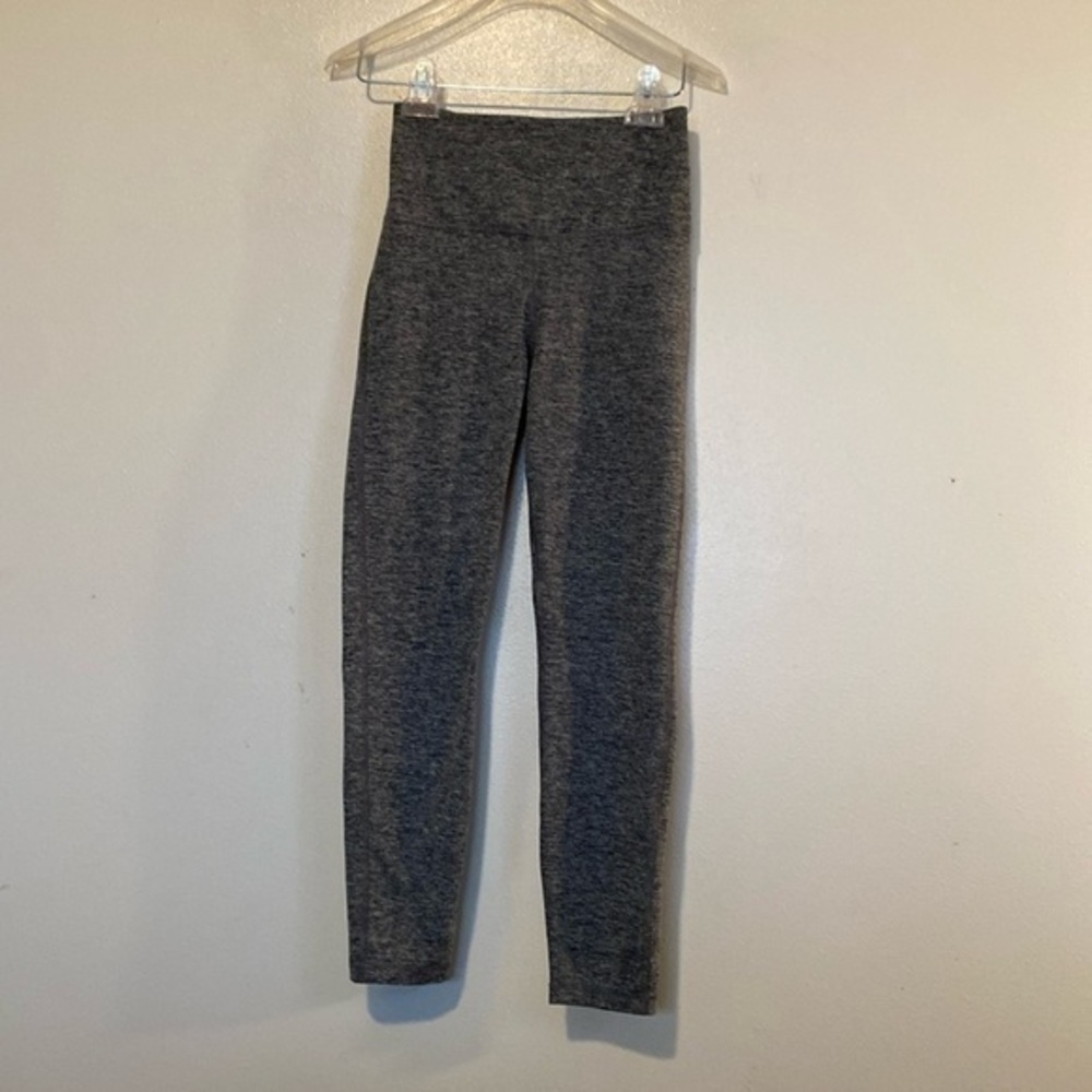 Zobha heather gray blk poly spandex blend pull on legging pants size small